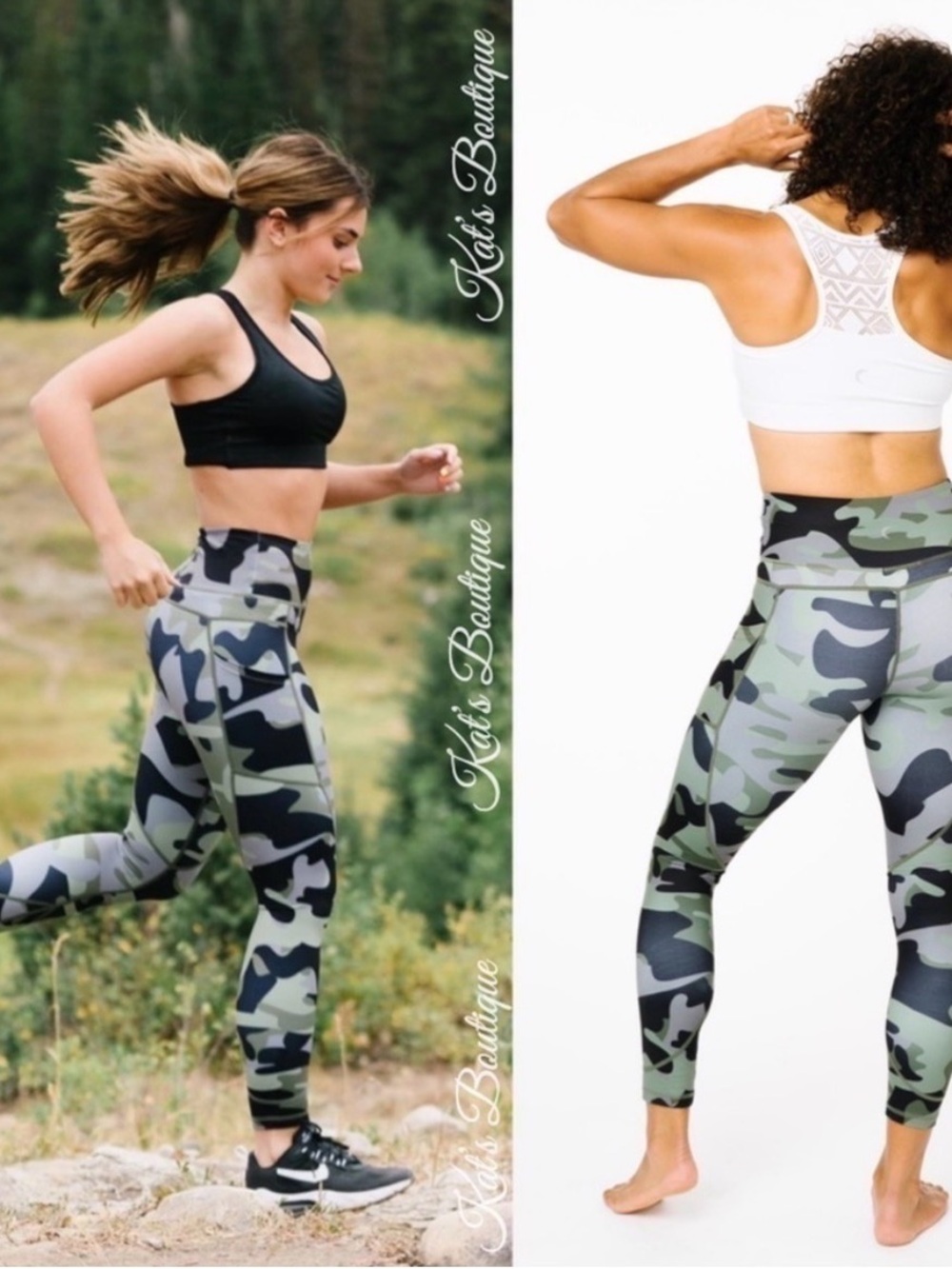 Zyia Active Light and Tight 7/8 Camo Leggings - Green Camo